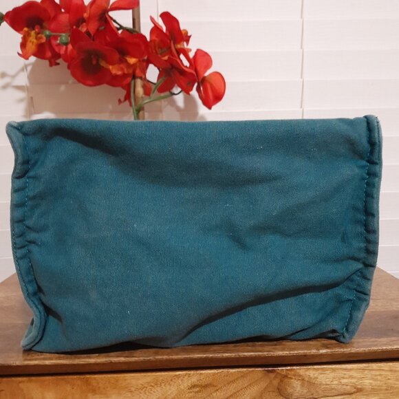 FEED Teal Canvas Shoulder Bag with Tan Straps - Picture 4 of 12